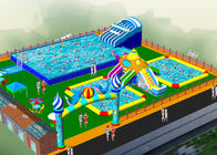 Durable 0.55mm PVC Taroaulin  Inflatable Water Park With Hand Printing